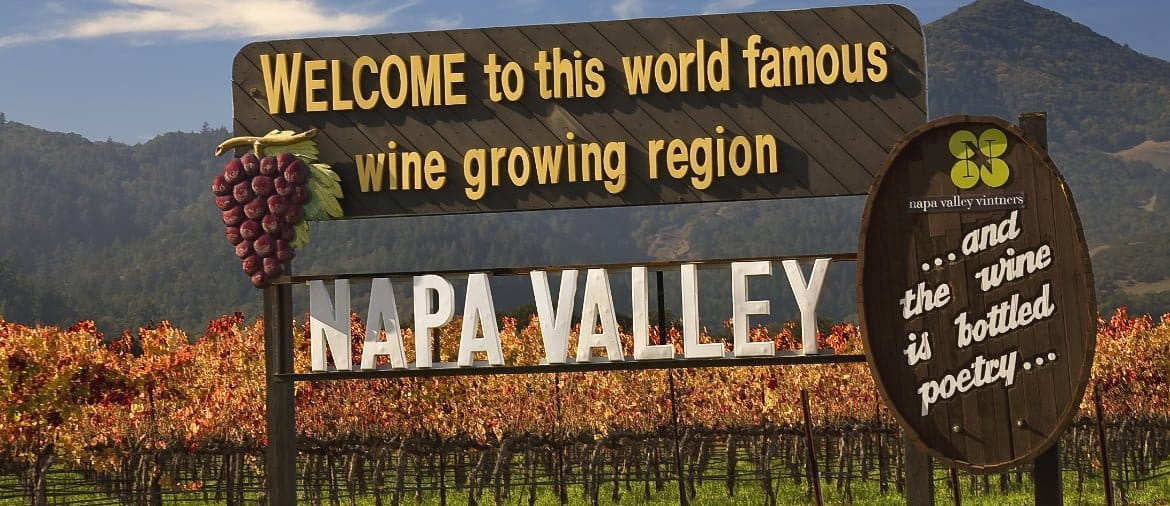 Entrance Sign Vineyards Napa California